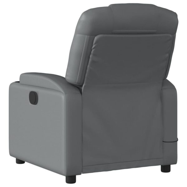 vidaXL Massage Recliner Chair Gray Faux Leather - Image 4