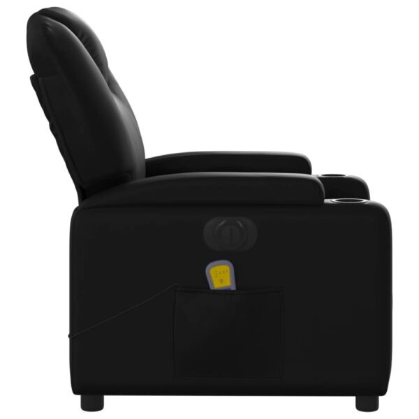 vidaXL Electric Massage Recliner Chair Black Faux Leather - Image 9