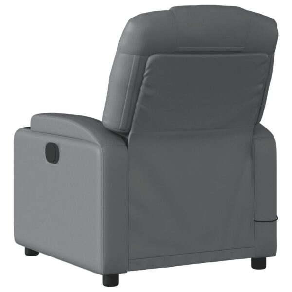 vidaXL Electric Massage Recliner Chair Gray Faux Leather - Image 4