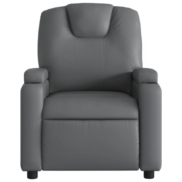 vidaXL Electric Massage Recliner Chair Gray Faux Leather - Image 8