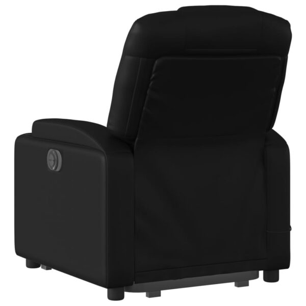 vidaXL Stand up Massage Recliner Chair Black Faux Leather - Image 4