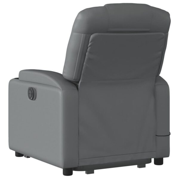 vidaXL Stand up Massage Recliner Chair Gray Faux Leather - Image 4