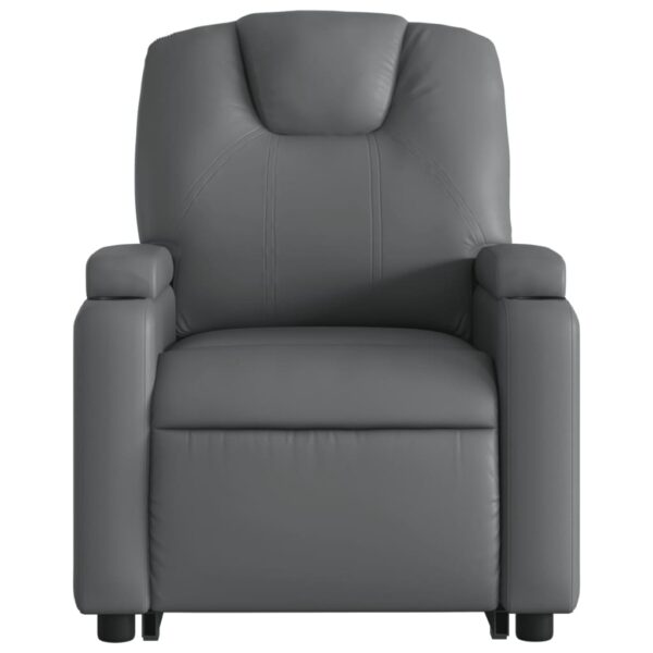 vidaXL Stand up Massage Recliner Chair Gray Faux Leather - Image 8