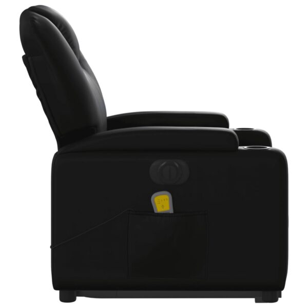 vidaXL Electric Stand up Massage Recliner Chair Black Faux Leather - Image 9