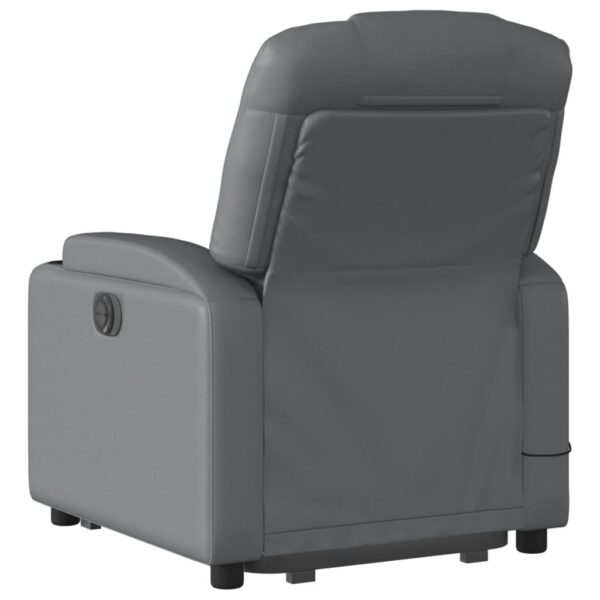 vidaXL Electric Stand up Massage Recliner Chair Gray Faux Leather - Image 4