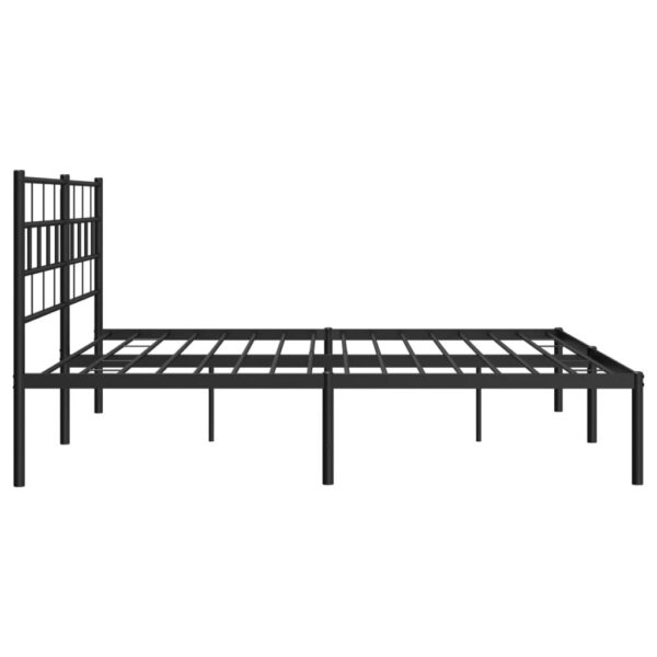 vidaXL Metal Bed Frame with Headboard Black 72"x83.9" California King - Image 6