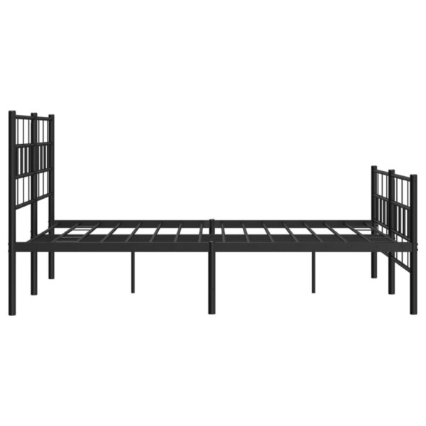 vidaXL Metal Bed Frame with Headboard and Footboard Black 53.1"x74.8" - Image 6