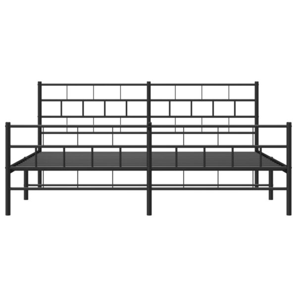 vidaXL Metal Bed Frame with Headboard&Footboard Black 72"x83.9" California King - Image 5