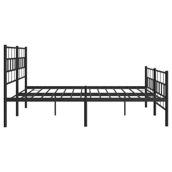 vidaXL Metal Bed Frame with Headboard&Footboard Black 72"x83.9" California King - Image 6