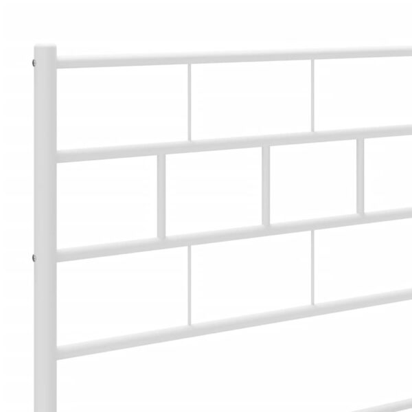 vidaXL Metal Bed Frame with Headboard and Footboard White 39.4"x74.8" Twin - Image 8