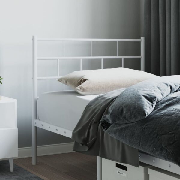 vidaXL Metal Headboard White 39.4"