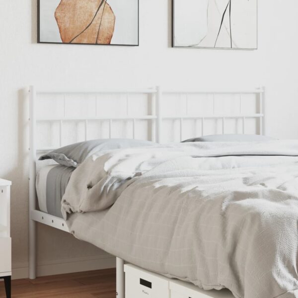 vidaXL Metal Headboard White 53.1"