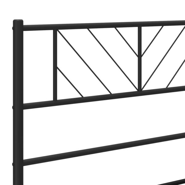 vidaXL Metal Bed Frame with Headboard Black 39.4"x74.8" Twin - Image 8