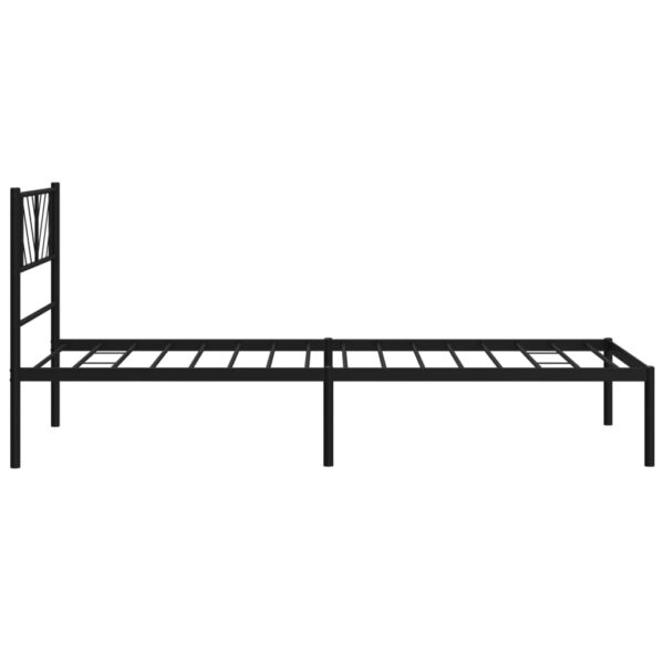 vidaXL Metal Bed Frame with Headboard Black 39.4"x78.7" - Image 6