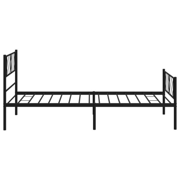 vidaXL Metal Bed Frame with Headboard and Footboard Black 39.4"x74.8" Twin - Image 6