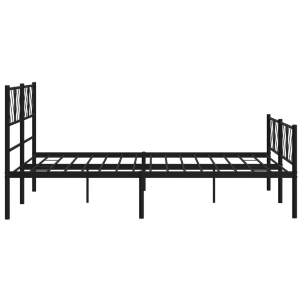 vidaXL Metal Bed Frame with Headboard and Footboard Black 53.1"x74.8" - Image 6