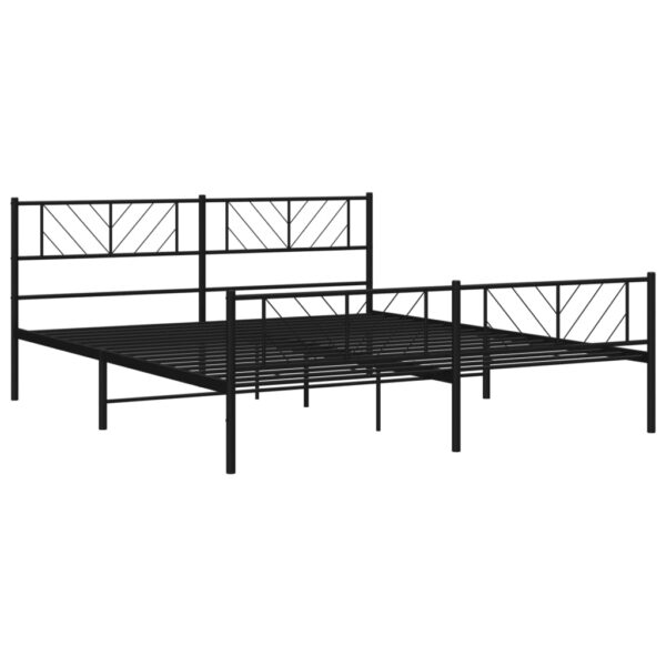 vidaXL Metal Bed Frame with Headboard&Footboard Black 72"x83.9" California King - Image 4