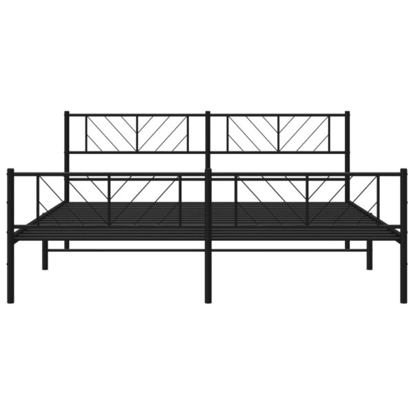 vidaXL Metal Bed Frame with Headboard&Footboard Black 72"x83.9" California King - Image 5