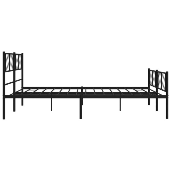 vidaXL Metal Bed Frame with Headboard&Footboard Black 72"x83.9" California King - Image 6