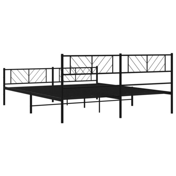 vidaXL Metal Bed Frame with Headboard&Footboard Black 72"x83.9" California King - Image 7