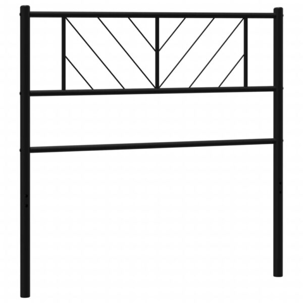 vidaXL Metal Headboard Black 39.4" - Image 2