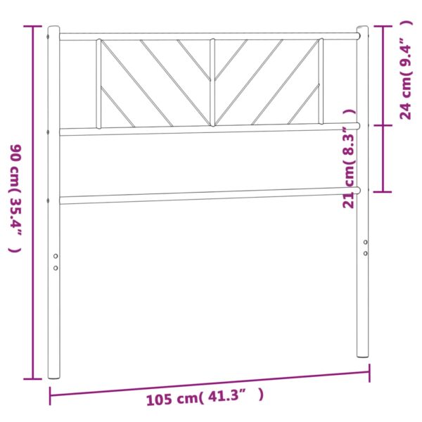 vidaXL Metal Headboard Black 39.4" - Image 6