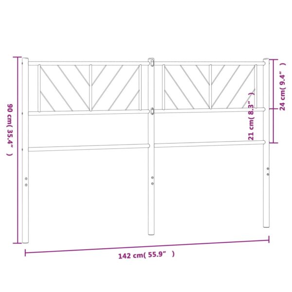 vidaXL Metal Headboard Black 53.1" - Image 7