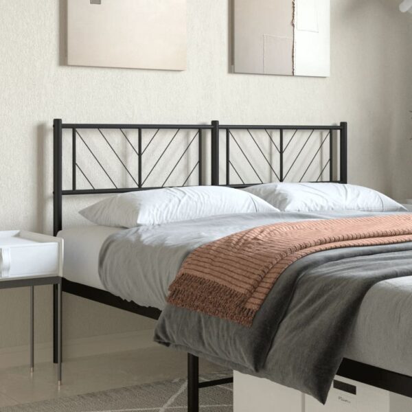 vidaXL Metal Headboard Black 53.1"