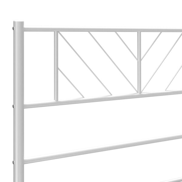 vidaXL Metal Bed Frame with Headboard White 39.4"x74.8" Twin - Image 8