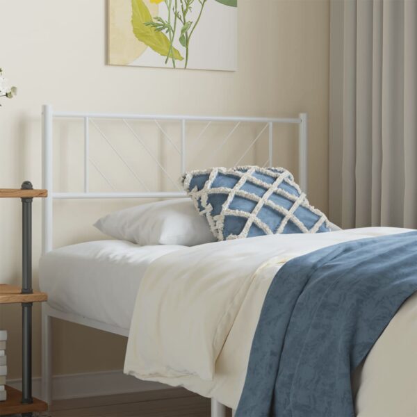 vidaXL Metal Headboard White 39.4"