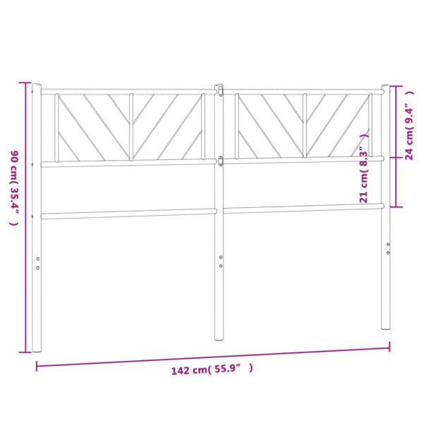 vidaXL Metal Headboard White 53.1" - Image 7