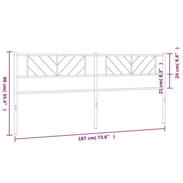 vidaXL Metal Headboard White 70.9" - Image 7