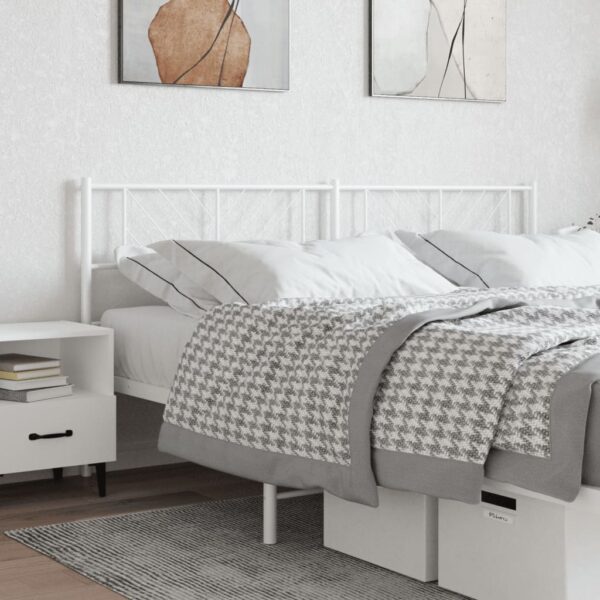 vidaXL Metal Headboard White 70.9"