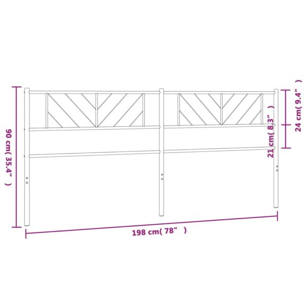 vidaXL Metal Headboard White 76" - Image 7