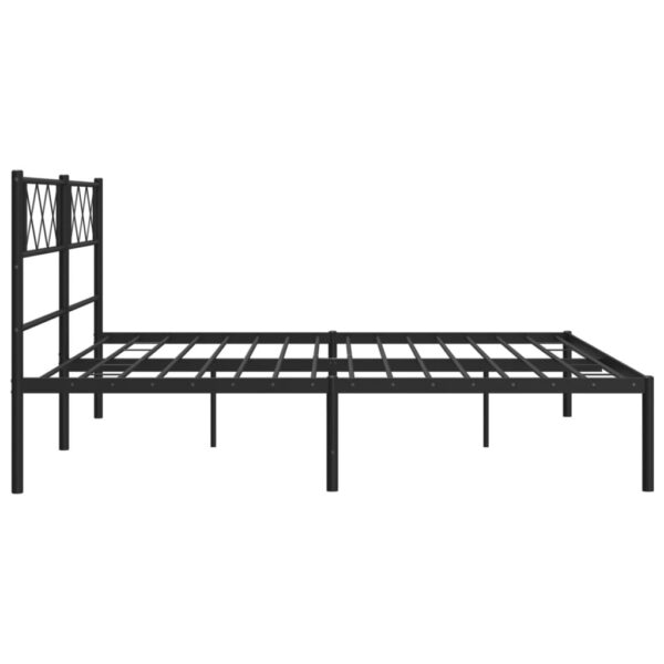 vidaXL Metal Bed Frame with Headboard Black 72"x83.9" California King - Image 6