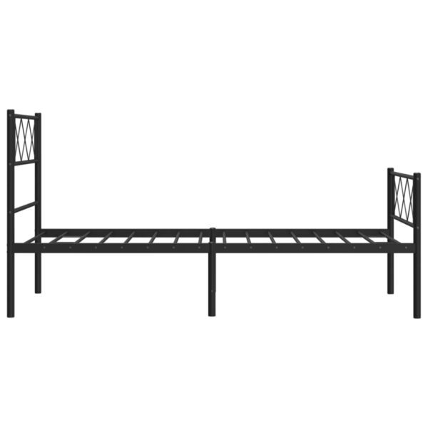 vidaXL Metal Bed Frame with Headboard and Footboard Black 39.4"x74.8" Twin - Image 6