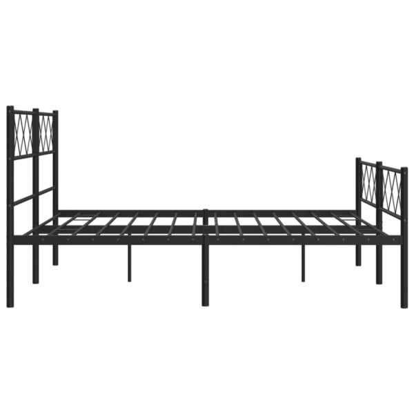 vidaXL Metal Bed Frame with Headboard and Footboard Black 53.1"x74.8" - Image 6