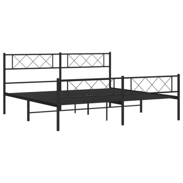 vidaXL Metal Bed Frame with Headboard&Footboard Black 72"x83.9" California King - Image 5