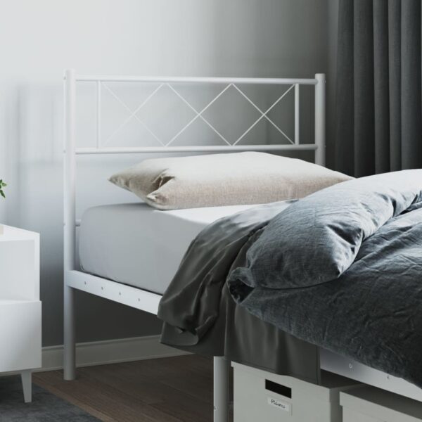 vidaXL Metal Headboard White 39.4"