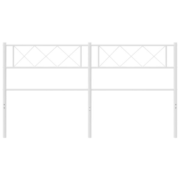 vidaXL Metal Headboard White 53.1" - Image 3