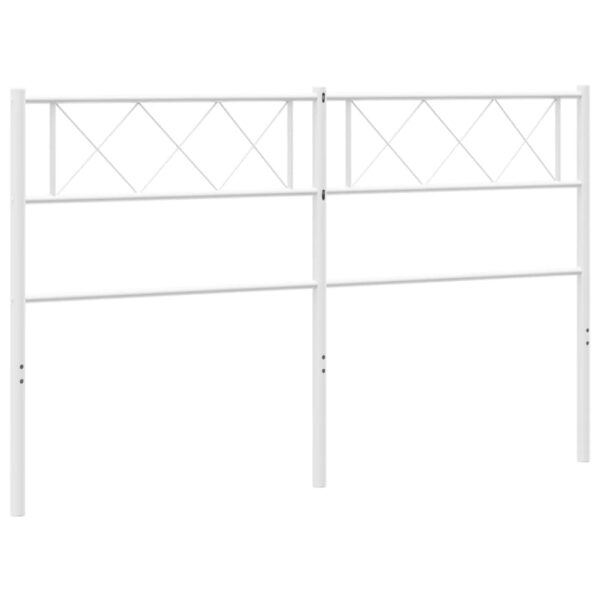 vidaXL Metal Headboard White 53.1" - Image 5