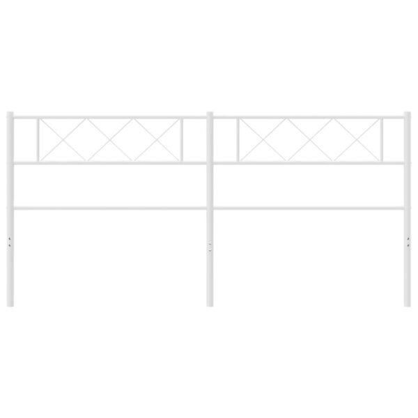 vidaXL Metal Headboard White 70.9" - Image 3