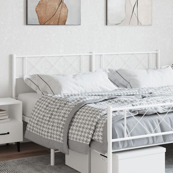 vidaXL Metal Headboard White 76"