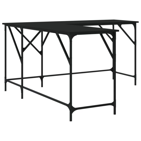 vidaXL Desk Black 58.7"x58.7"x29.5" Engineered Wood - Image 6