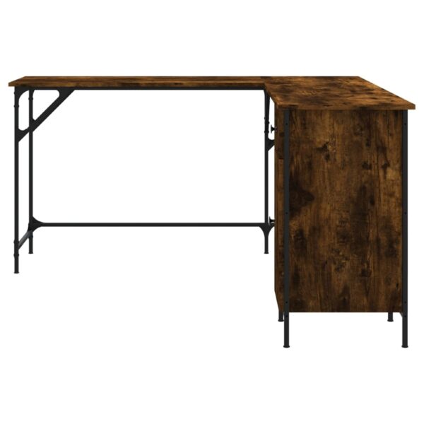 vidaXL Desk Smoked Oak 55.5"x55.5"x29.5" Engineered Wood - Image 5