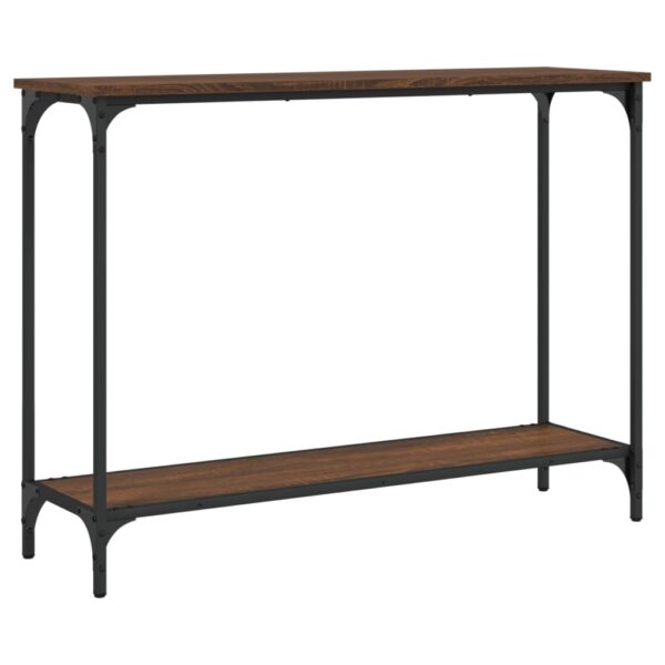 vidaXL Console Table Brown Oak 39.8"x12"x29.5" Engineered Wood - Image 2