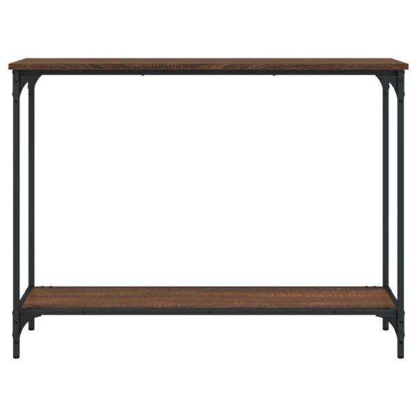 vidaXL Console Table Brown Oak 39.8"x12"x29.5" Engineered Wood - Image 4