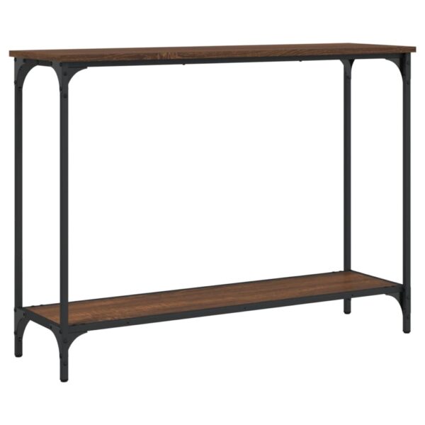 vidaXL Console Table Brown Oak 39.8"x12"x29.5" Engineered Wood - Image 6