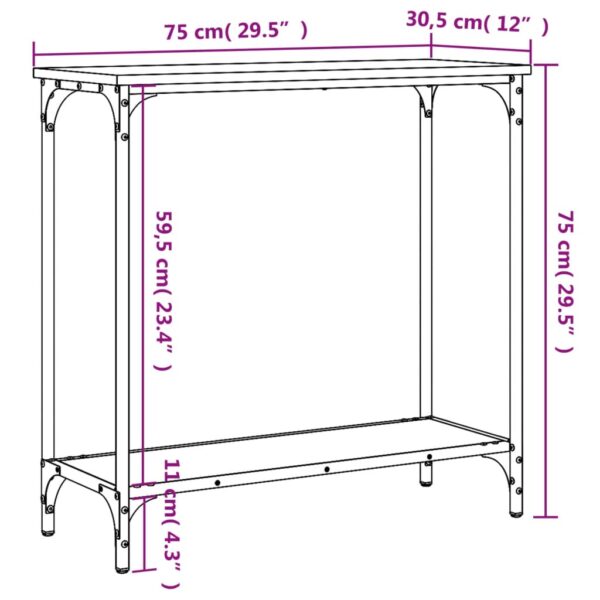 vidaXL Console Table Black 29.5"x12"x29.5" Engineered Wood - Image 9