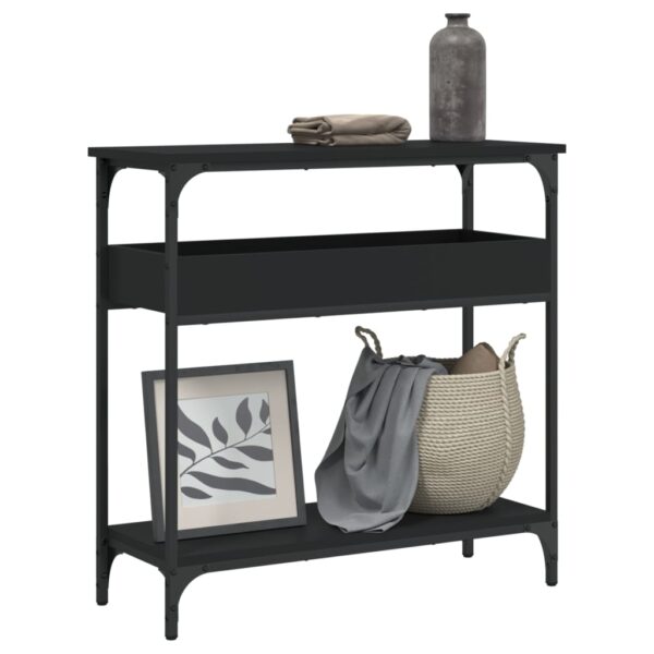 vidaXL Console Table with Shelf Black 29.5"x11.4"x29.5" Engineered Wood